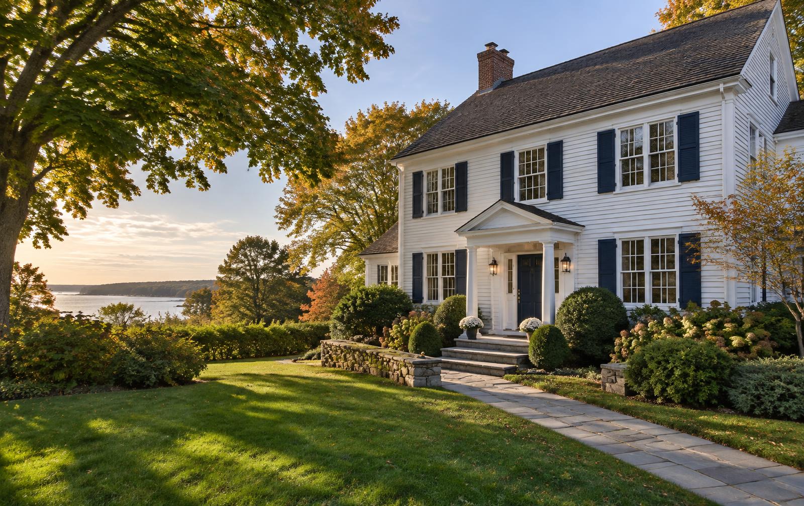 New England home overlooking the water